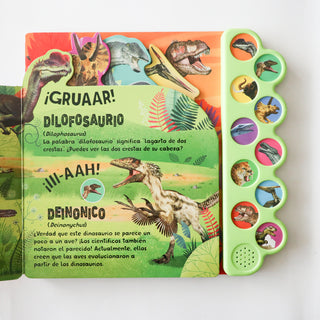 Libro sonoro - 10 sonidos de dinosaurios. Tras parram groar.