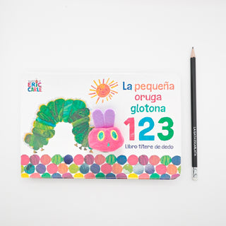 Pequeña oruga glotona 1 2 3 libro títere