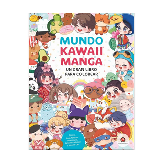 Portada del libro Mundo Kawaii Manga. Un gran libro para colorear de AAVV