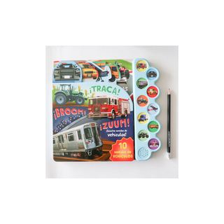 Portada del libro Libro sonoro - 10 sonidos de vehículos. Traca broom zuum