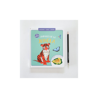 Portada del libro Encuentra siente y aprende - animales en la jungla