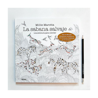 Portada del libro La sabana salvaje. Una aventura para colorear