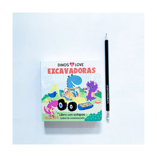 Portada del libro Dinos love - excavadoras