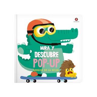 Portada del libro Mira y descubre pop-up- amigos de la selva