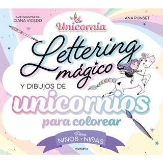 Portada del libro UNICORNIA. LETTERING MAGICO Y DIBUJOS DE