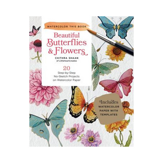 Portada del libro MARIPOSAS Y FLORES. Aprende a pintar con acuarela de Shaan Chithra